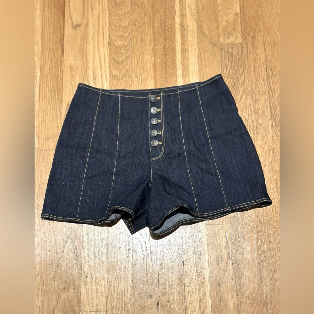 Cinq a Sept Navy Jean Shorts